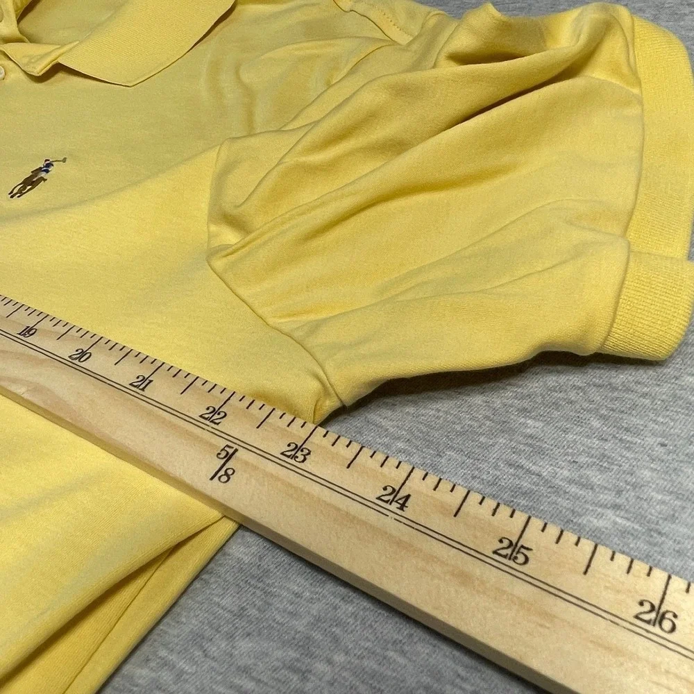 Polo Ralph Lauren Shirt Mens L Yellow Classic Fit Short Sleeve Interlock Polo